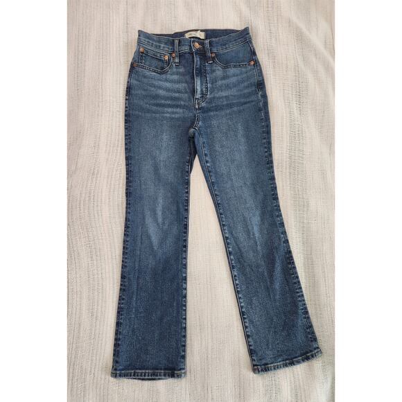 Madewell Women’s Cali Demi-Boot Jeans Size 24 – Blue Denim Mid-Rise Bootcut - Picture 1 of 8
